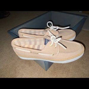 Sperry Topsiders Raw Linen 10M worn once